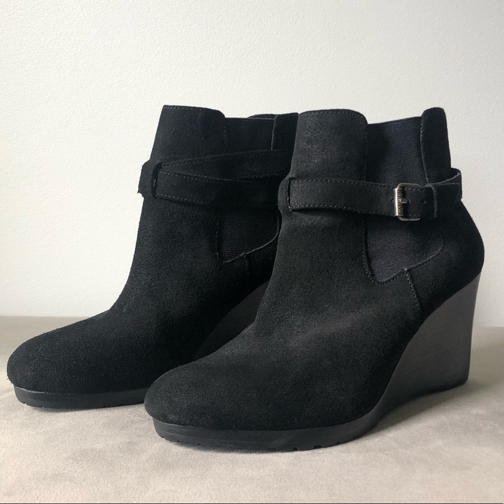 Ralph Lauren Black Suede Ankle Booties